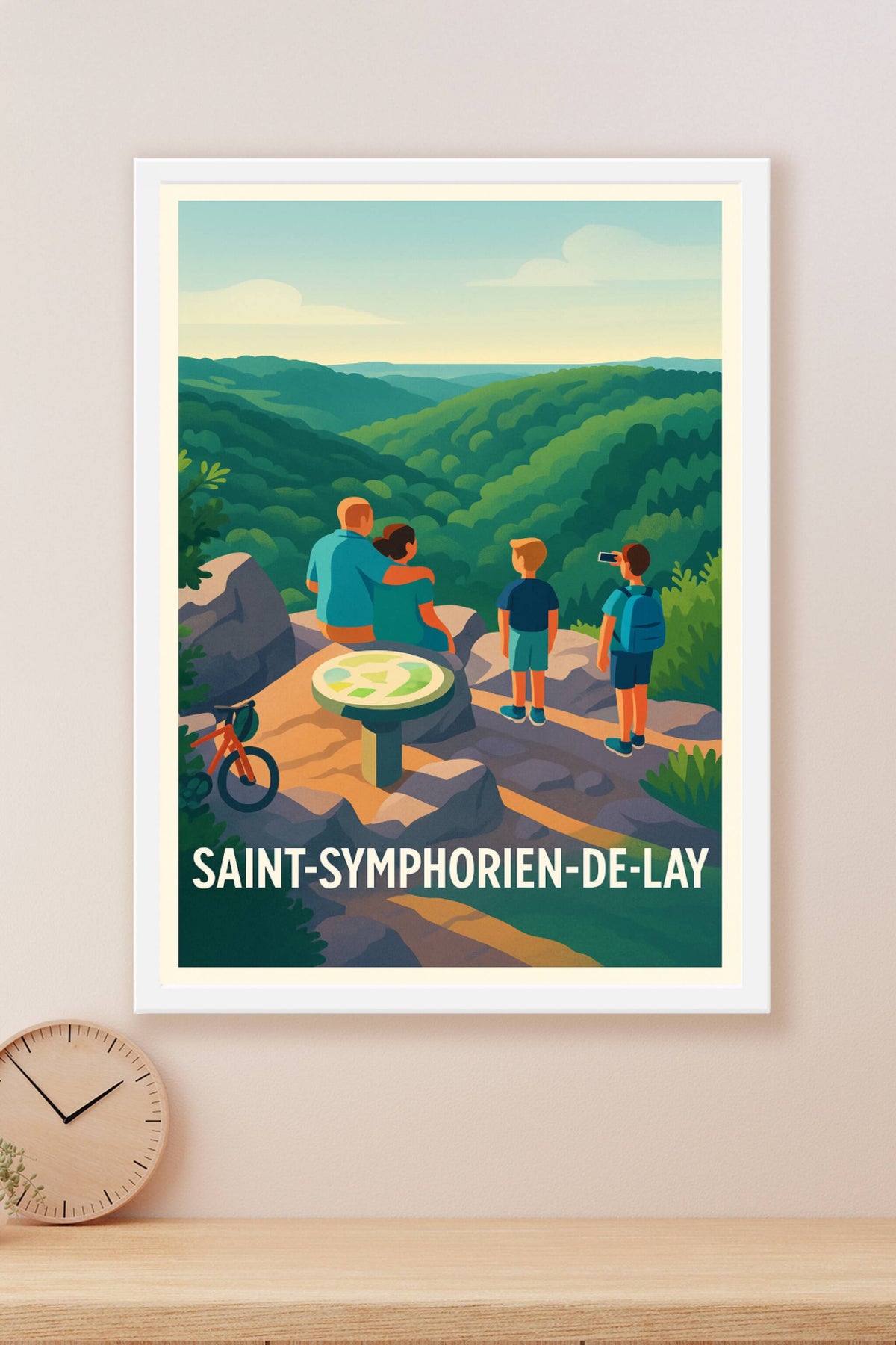 Affiche Saint-Symphorien-de-Lay — Évasion nature en famille · poster d'art de Saint-Symphorien-de-Lay