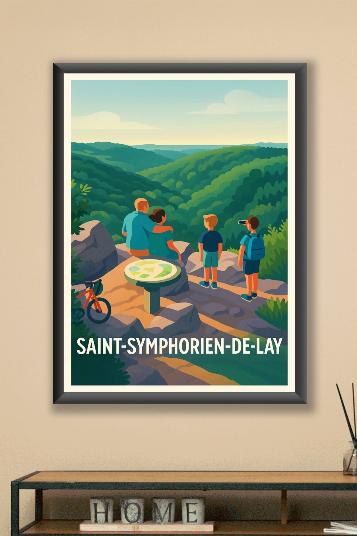 Affiche Saint-Symphorien-de-Lay — Évasion nature en famille · poster d'art de Saint-Symphorien-de-Lay