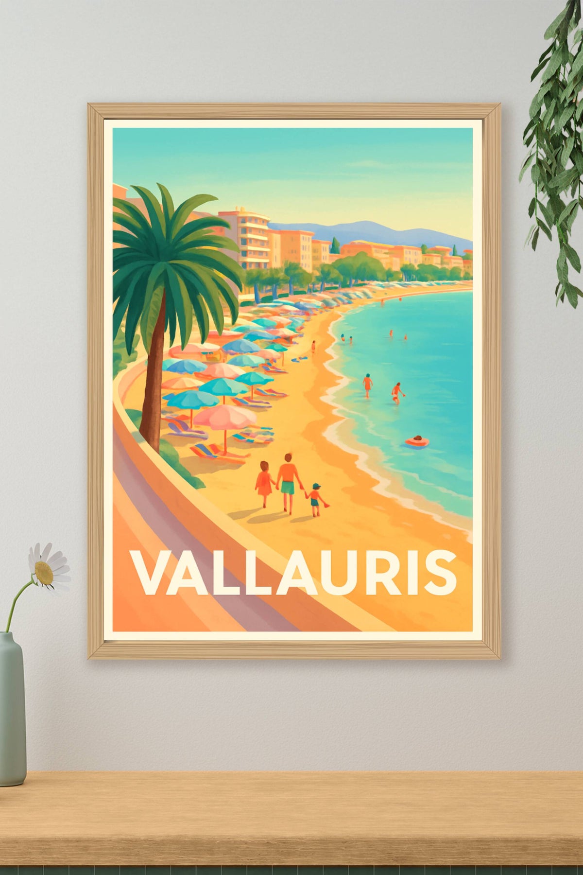 Affiche Vallauris — Escapade ensoleillée sur la Côte d'Azur · poster d'art de Vallauris