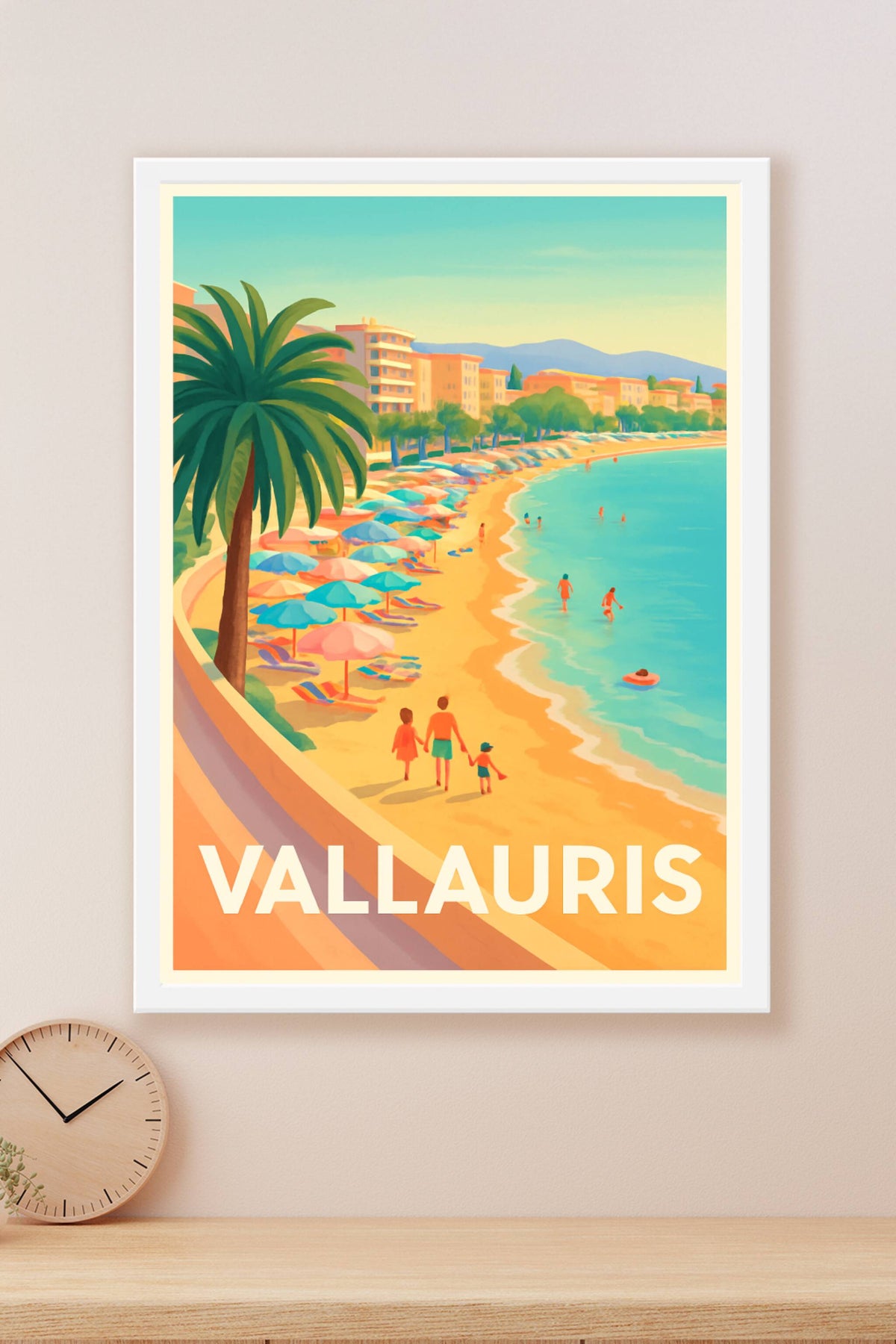 Affiche Vallauris — Escapade ensoleillée sur la Côte d'Azur · poster d'art de Vallauris