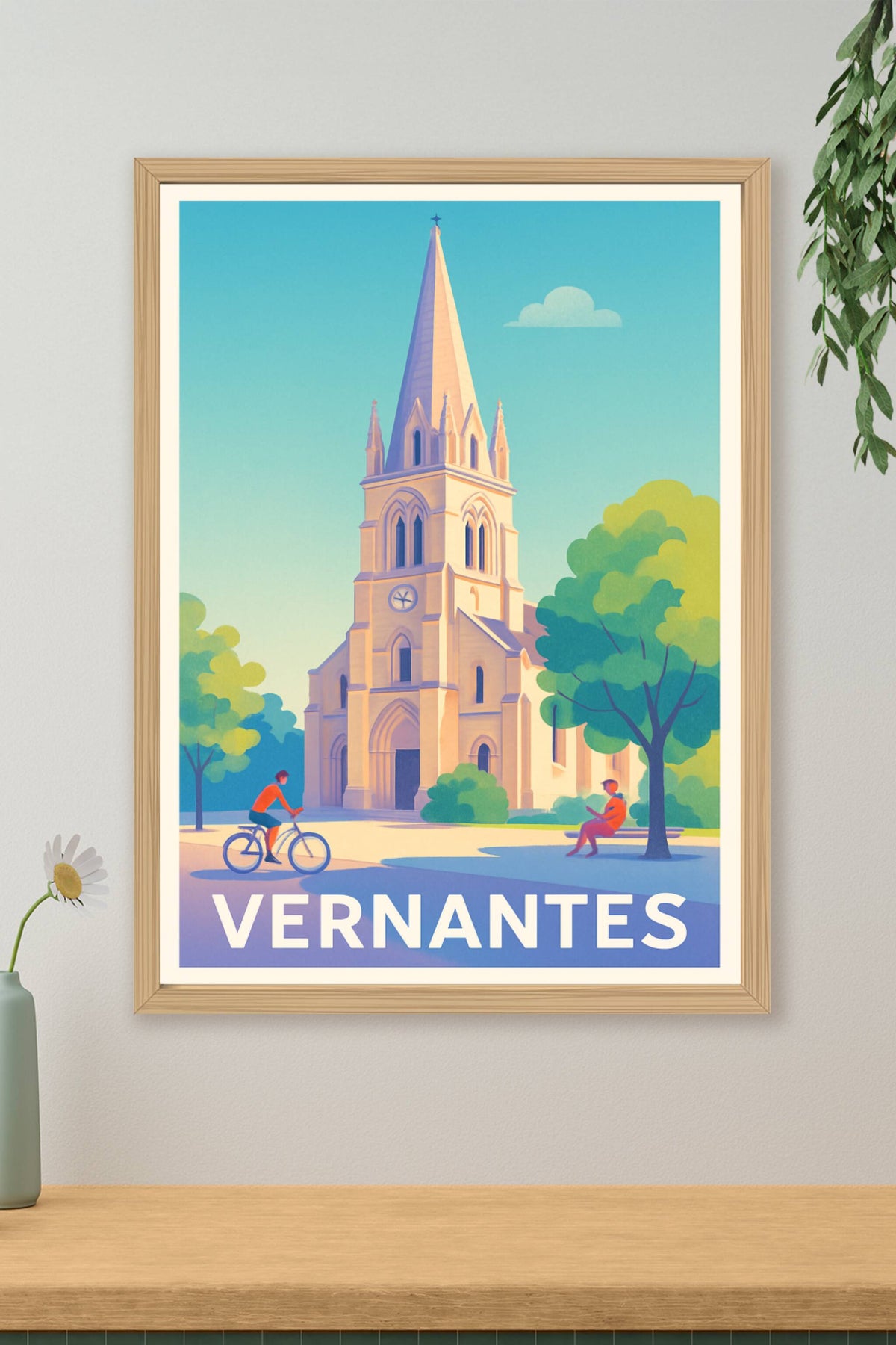 Affiche Vernantes — Une pause ensoleillée au cœur du patrimoine · poster d'art de Vernantes