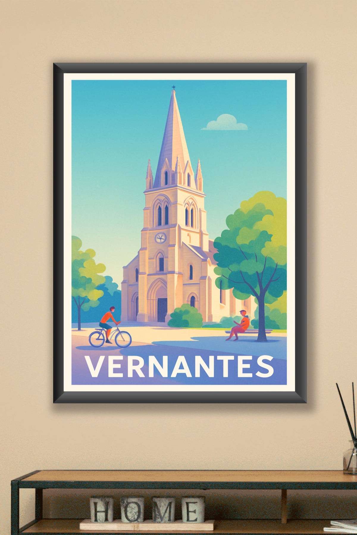 Affiche Vernantes — Une pause ensoleillée au cœur du patrimoine · poster d'art de Vernantes