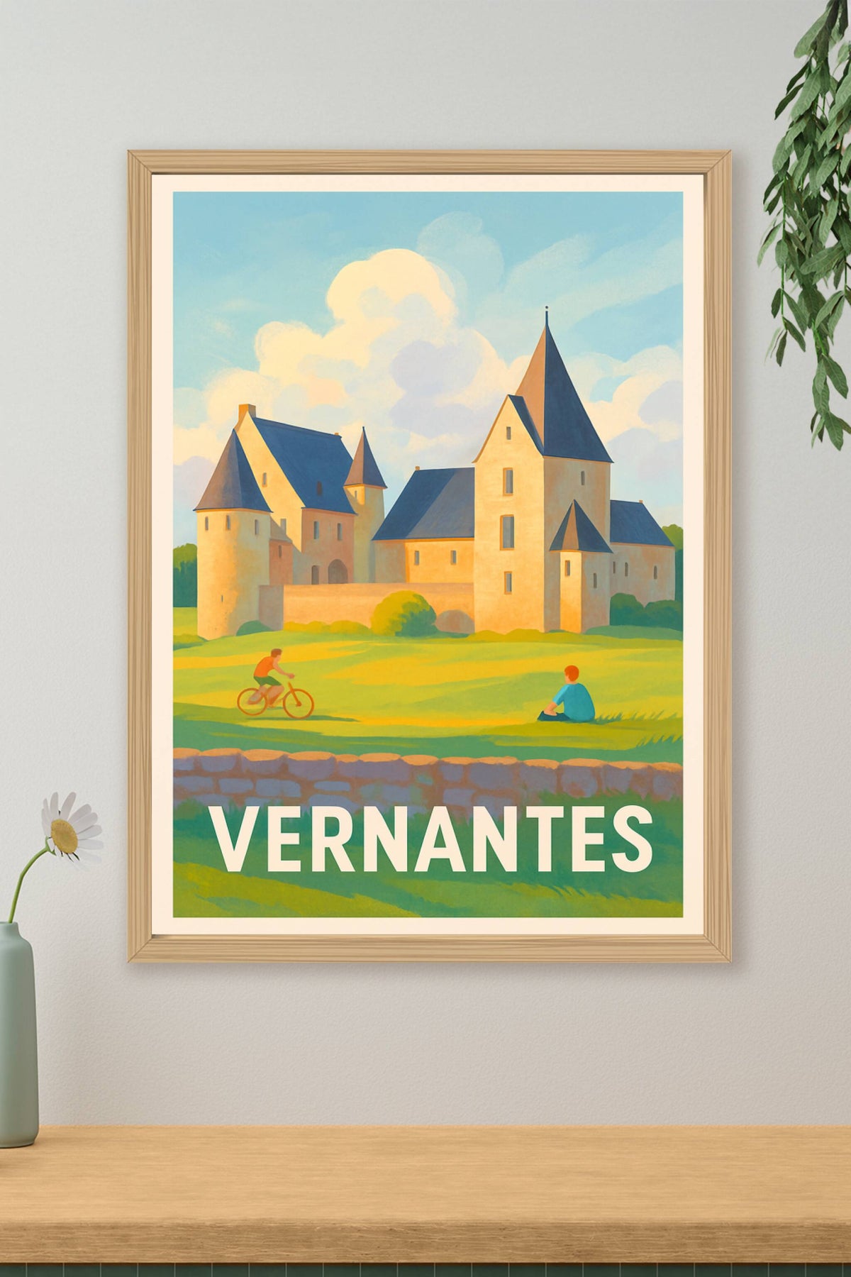 Affiche Vernantes — Tranquillité et charme d'une campagne paisible · poster d'art de Vernantes