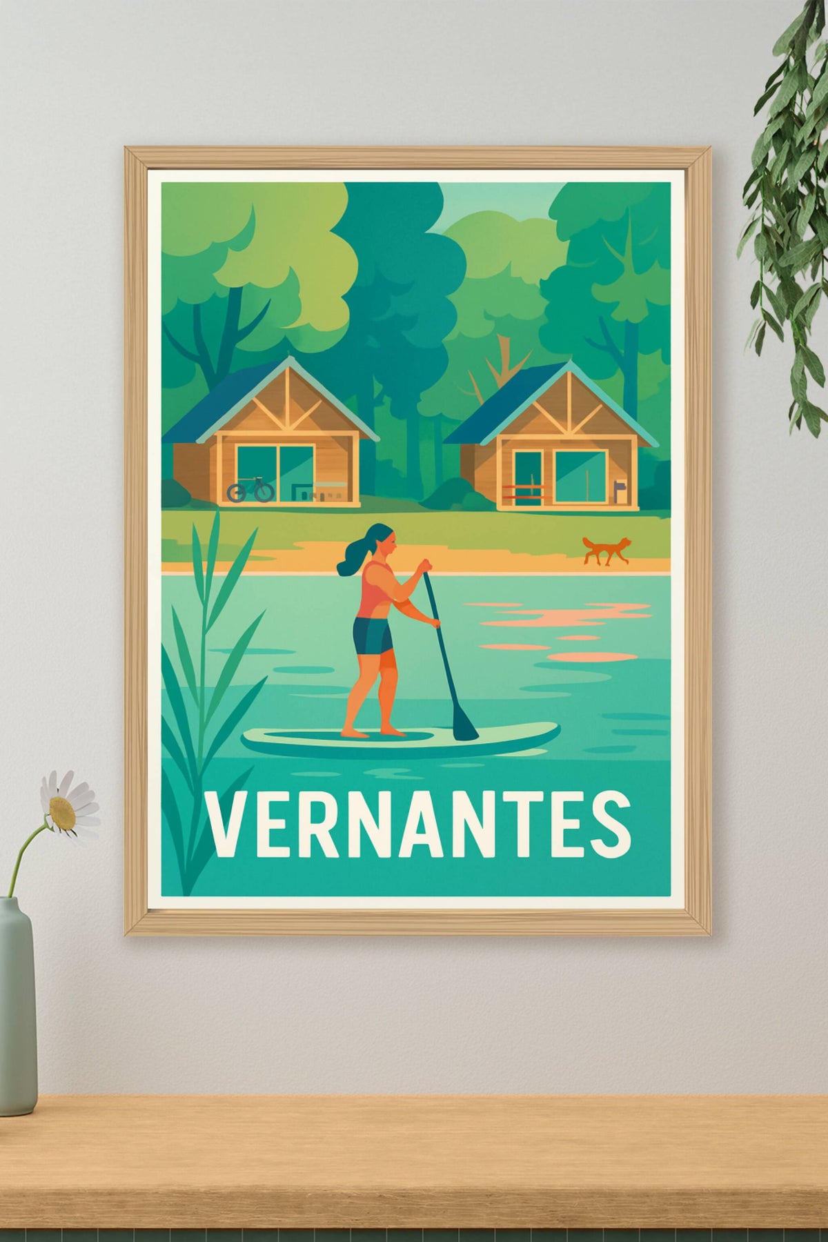 Affiche Vernantes — Escapade nature et détente au fil de l'eau · poster d'art de Vernantes