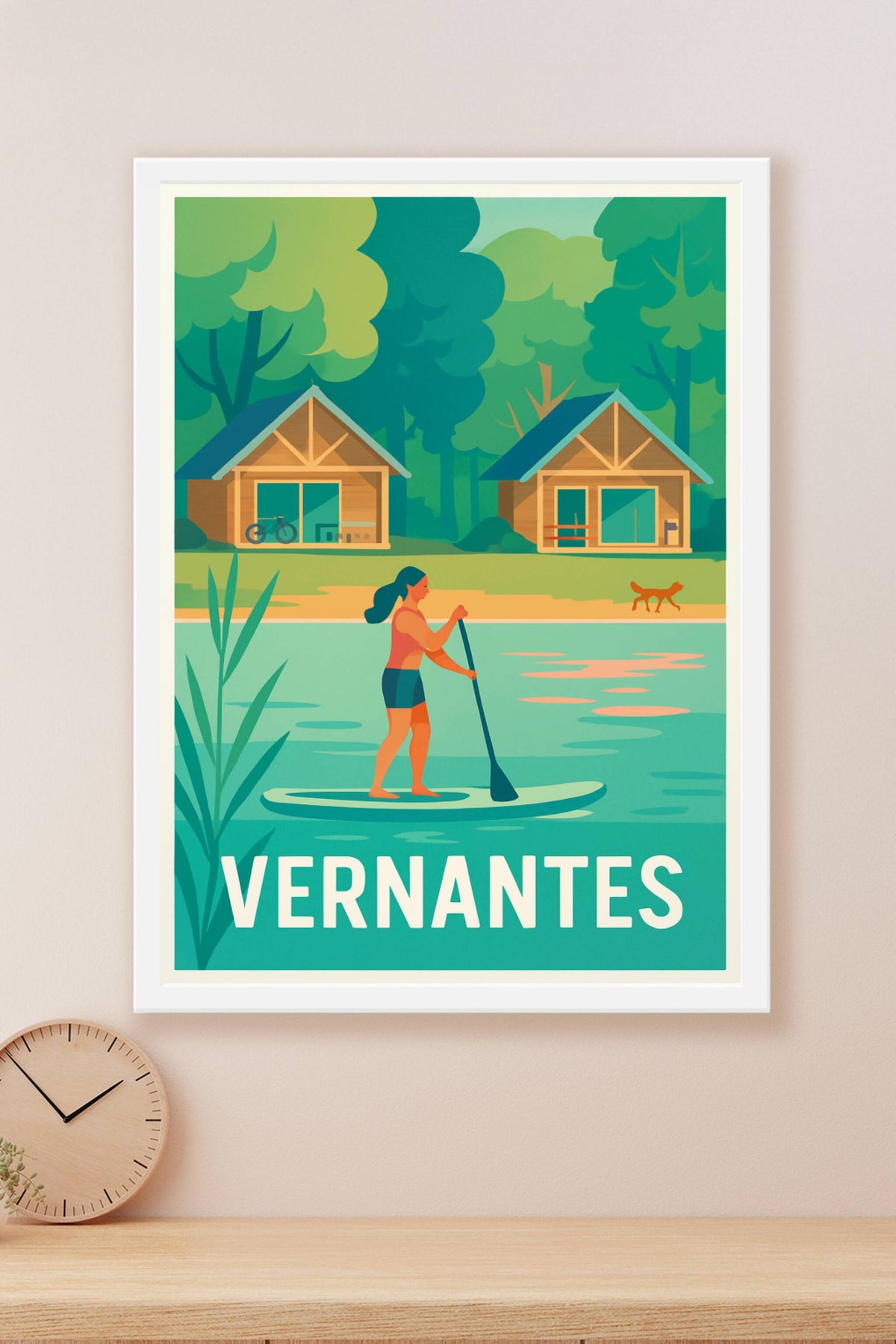 Affiche Vernantes — Escapade nature et détente au fil de l'eau · poster d'art de Vernantes