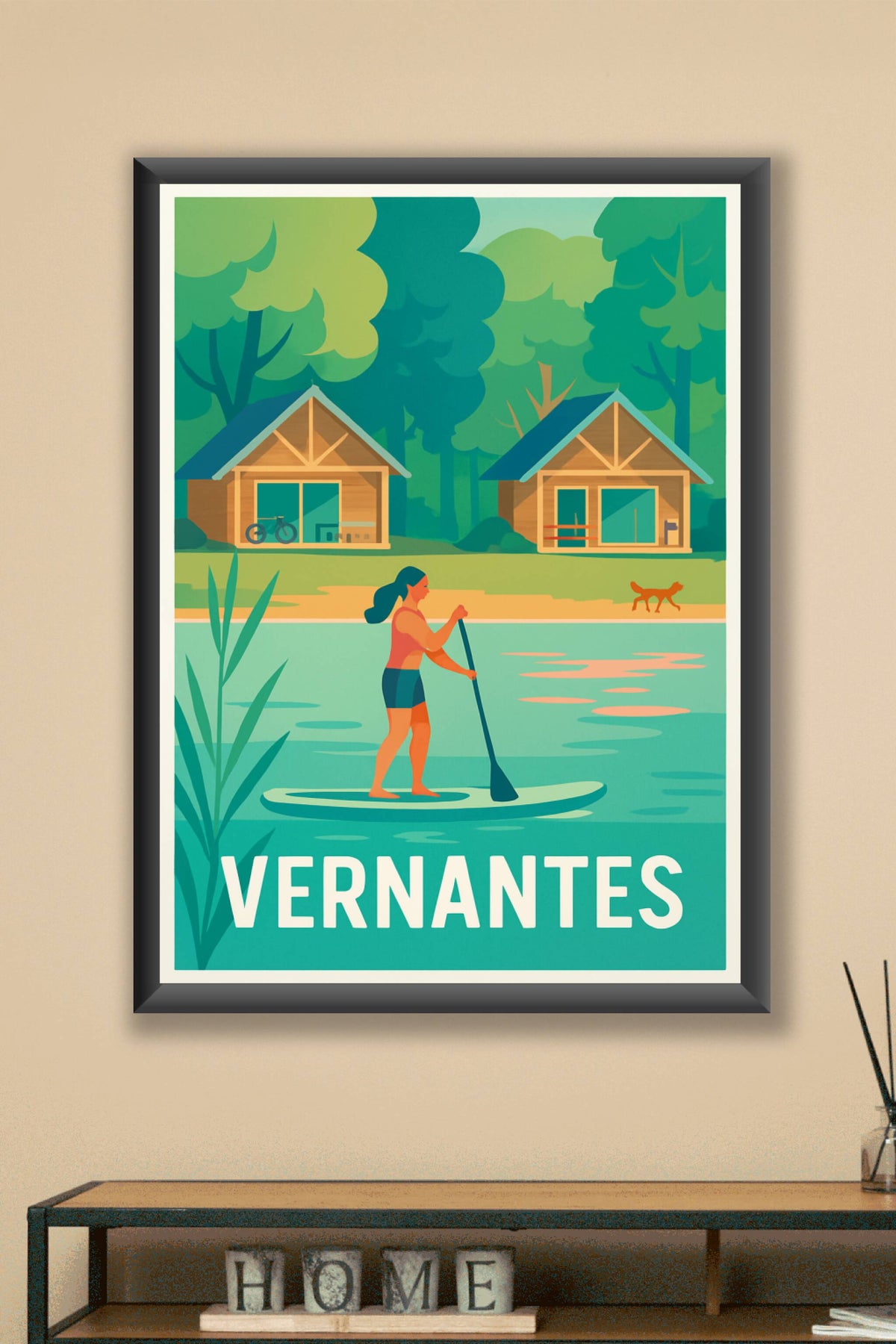 Affiche Vernantes — Escapade nature et détente au fil de l'eau · poster d'art de Vernantes