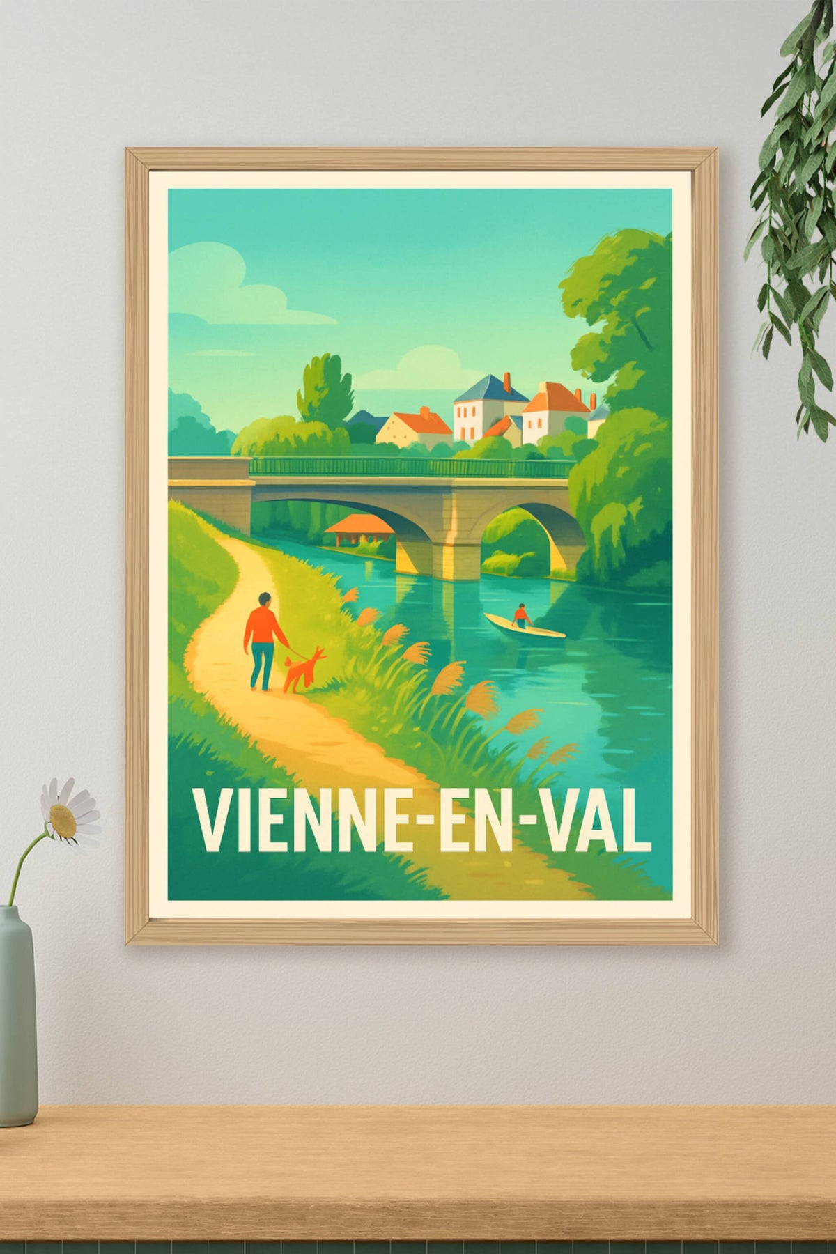 Affiche Vienne-en-Val — Sérénité au fil de la rivière · poster d'art de Vienne-en-Val