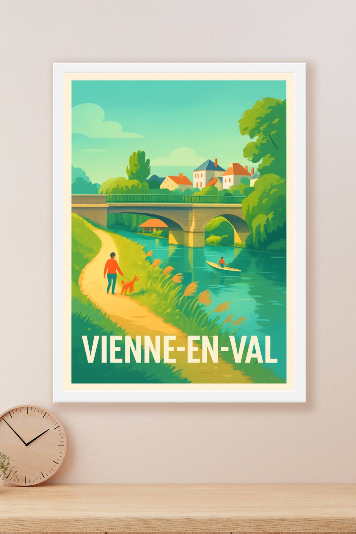 Affiche Vienne-en-Val — Sérénité au fil de la rivière · poster d'art de Vienne-en-Val