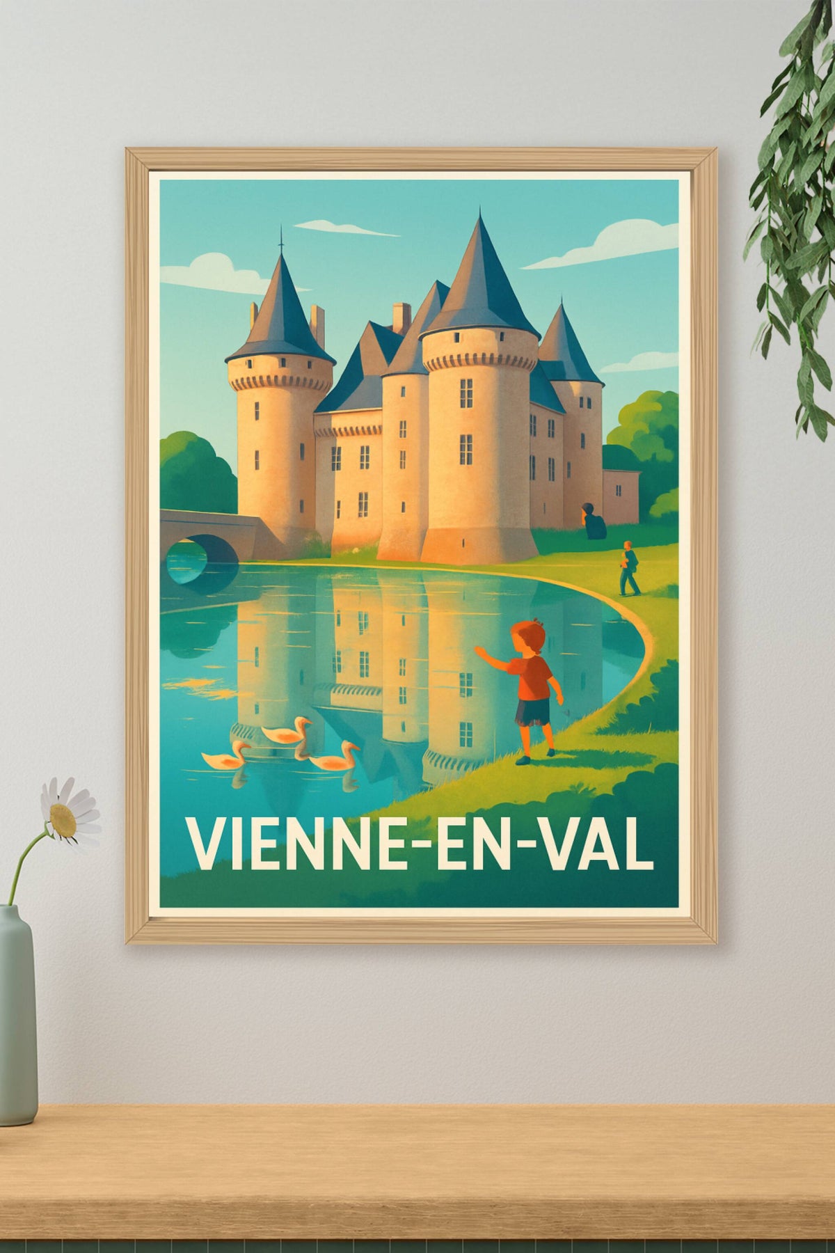 Affiche Vienne-en-Val — Charme et histoire au bord de l'eau · poster d'art de Vienne-en-Val
