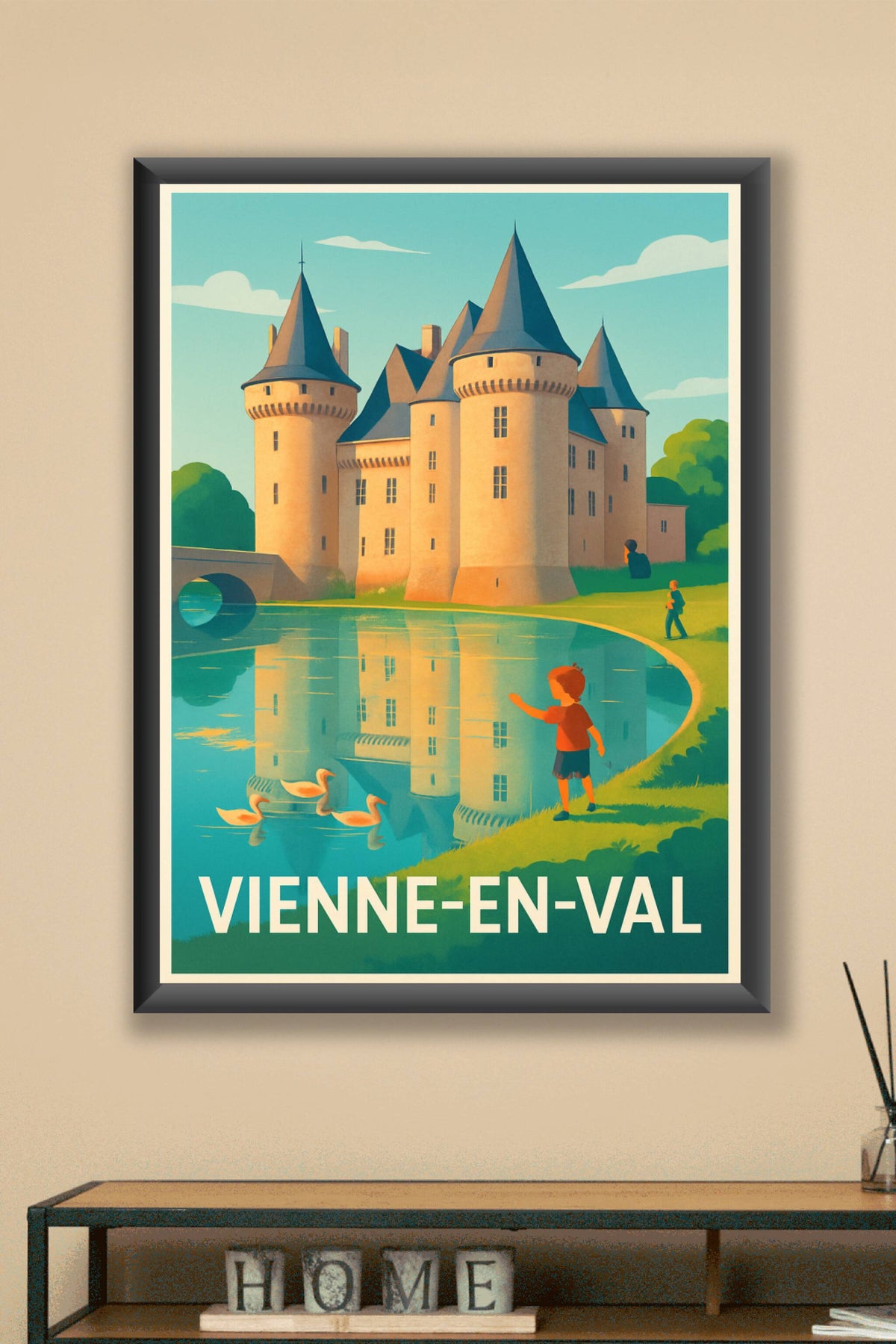 Affiche Vienne-en-Val — Charme et histoire au bord de l'eau · poster d'art de Vienne-en-Val