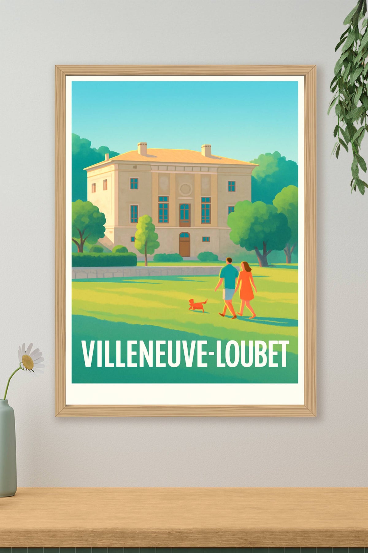 Affiche Villeneuve-Loubet — Balade ensoleillée au cœur de la nature · poster d'art de Villeneuve-Loubet