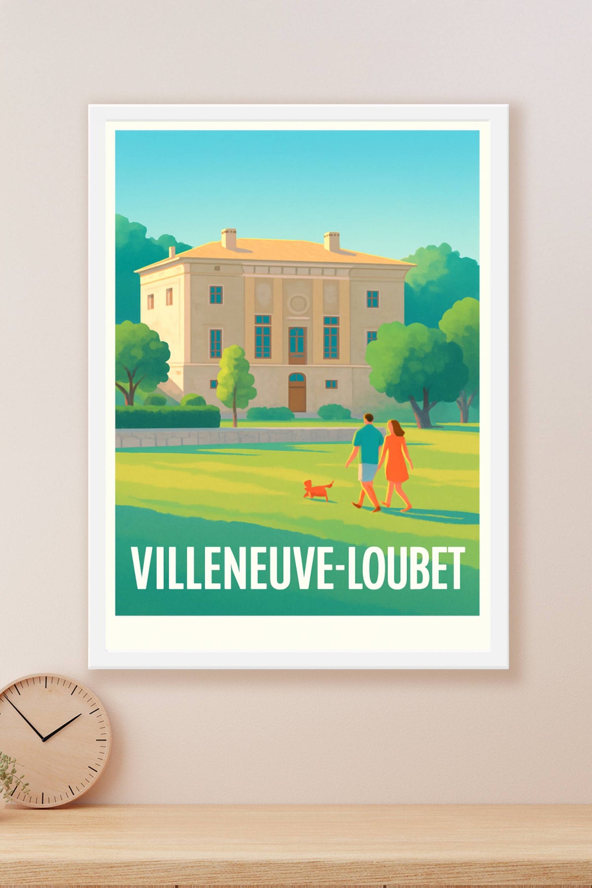 Affiche Villeneuve-Loubet — Balade ensoleillée au cœur de la nature · poster d'art de Villeneuve-Loubet
