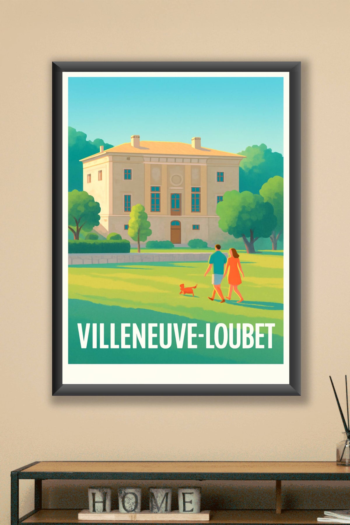 Affiche Villeneuve-Loubet — Balade ensoleillée au cœur de la nature · poster d'art de Villeneuve-Loubet