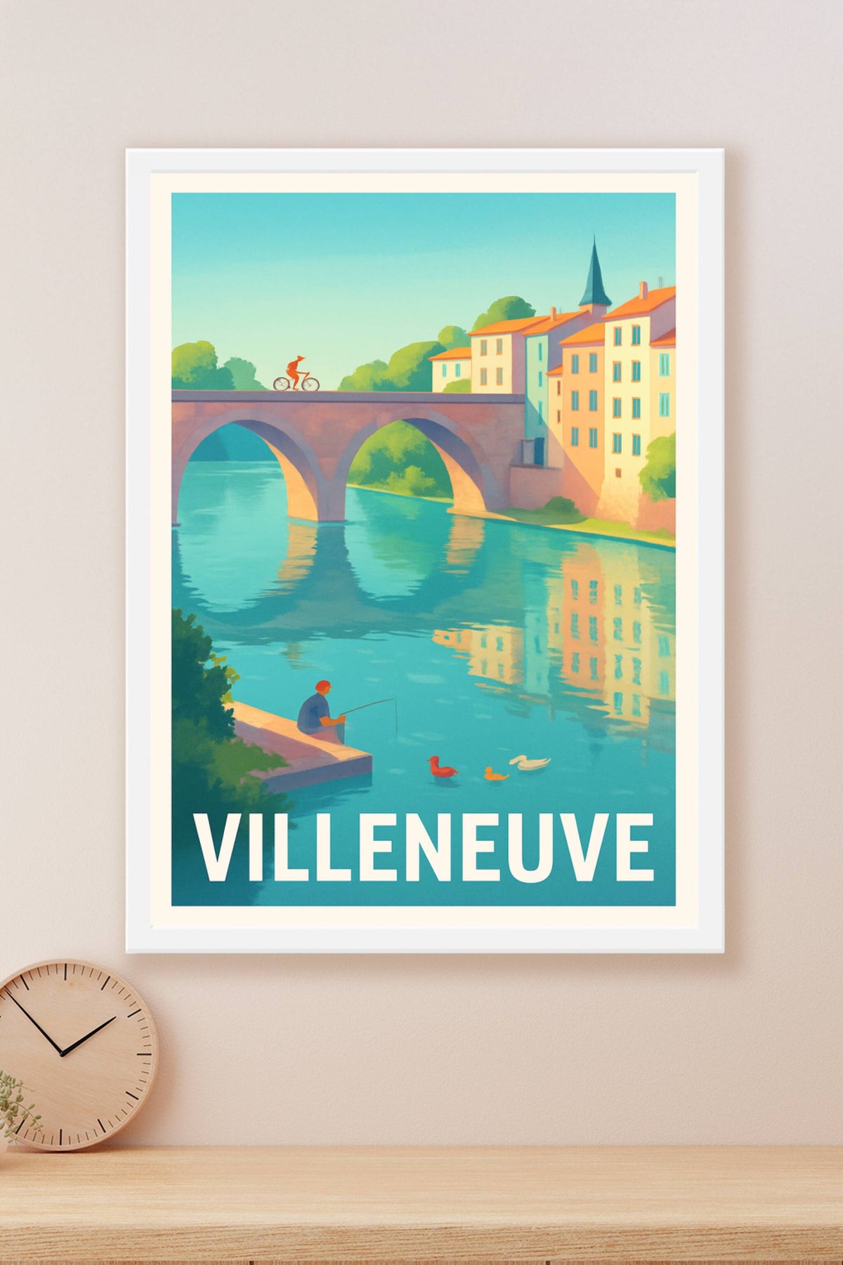 Affiche Villeneuve — L'Harmonie paisible au fil de l'eau · poster d'art de Villeneuve