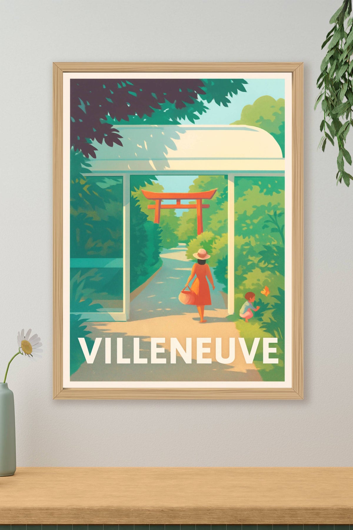 Affiche Villeneuve — Balade en douceur sous le Torii · poster d'art de Villeneuve