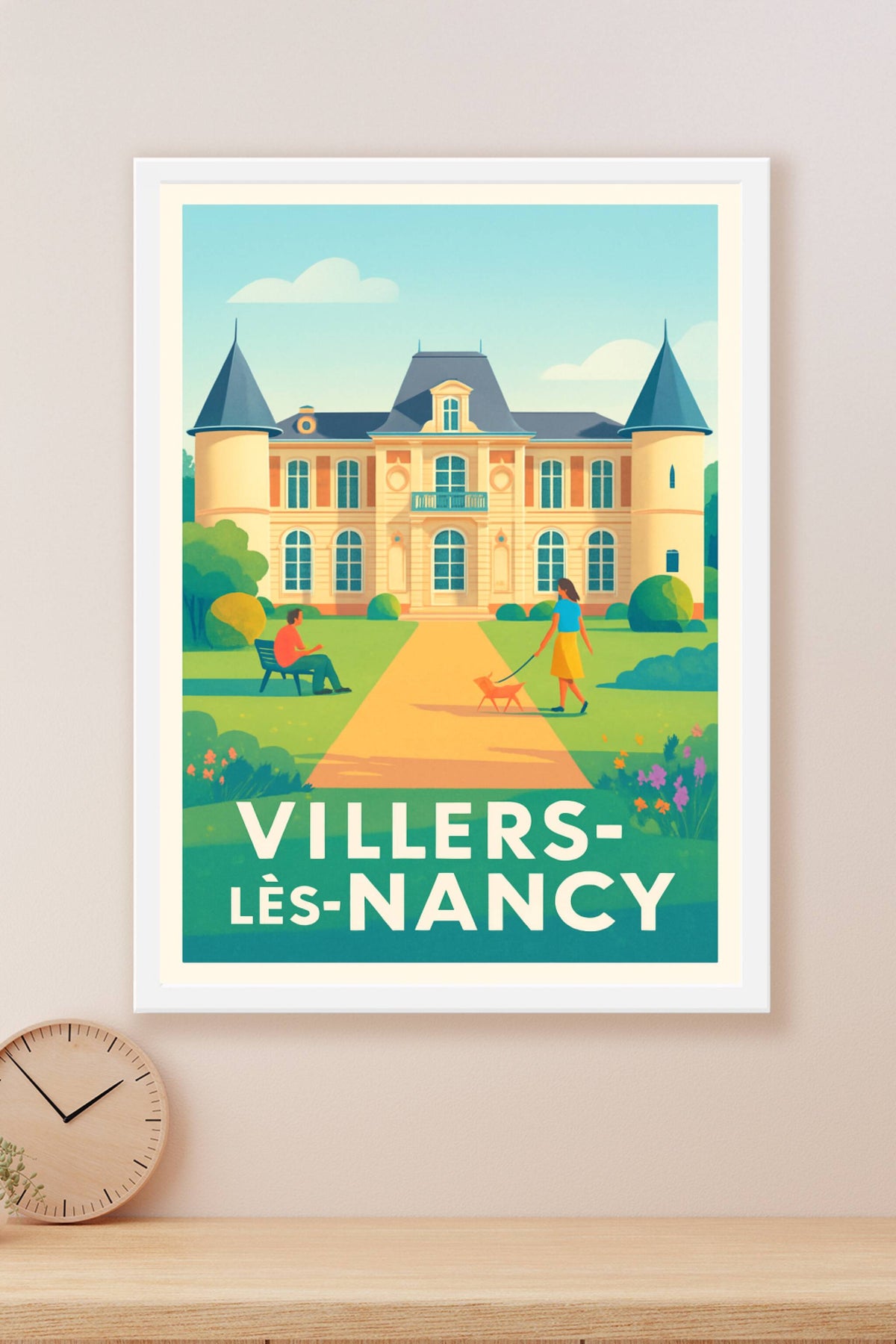 Affiche Villers-lès-Nancy — Charme et sérénité au château · poster d'art de Villers-lès-Nancy