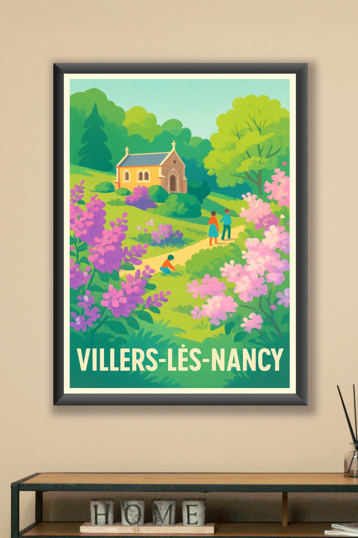 Affiche Villers-lès-Nancy — Un havre de nature et de couleurs · poster d'art de Villers-lès-Nancy