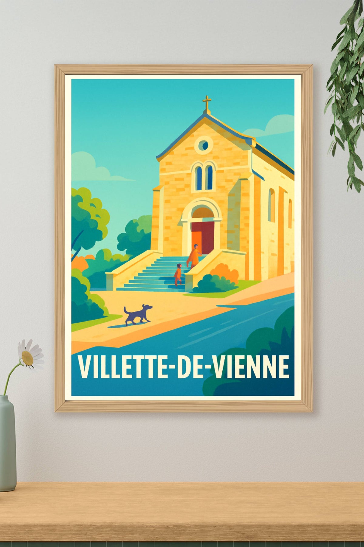 Affiche Villette-de-Vienne — Charme et Sérénité en Plein Cœur · poster d'art de Villette-de-Vienne