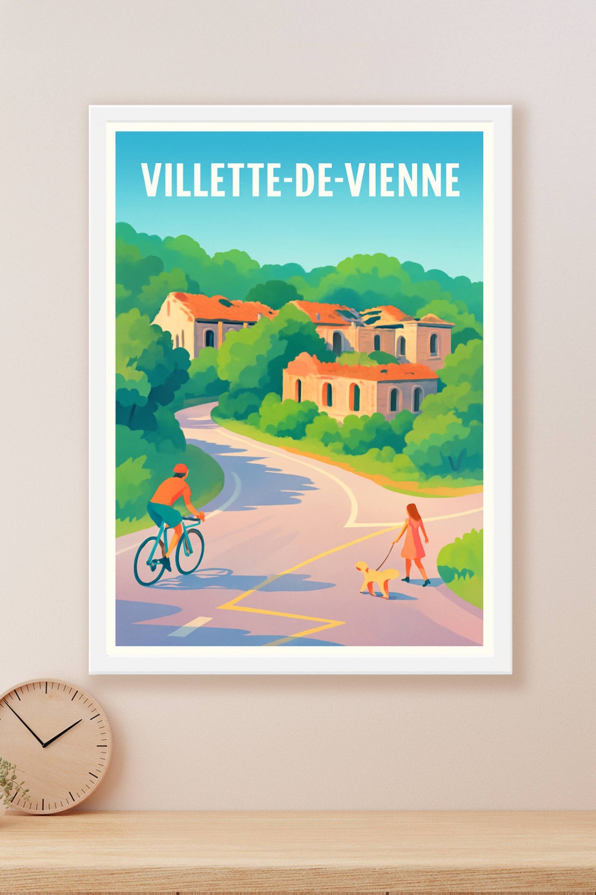 Affiche Villette-de-Vienne — Flânerie et nature en douceur · poster d'art de Villette-de-Vienne