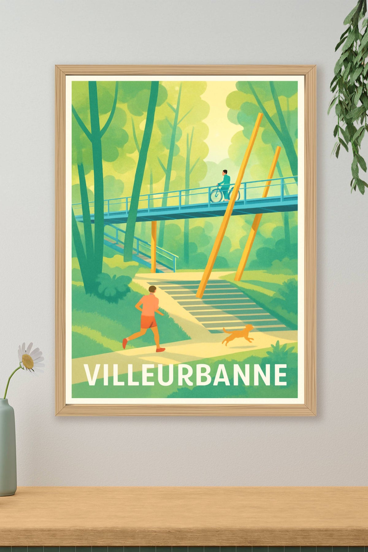 Affiche Villeurbanne — L'art de la promenade urbaine · poster d'art de Villeurbanne