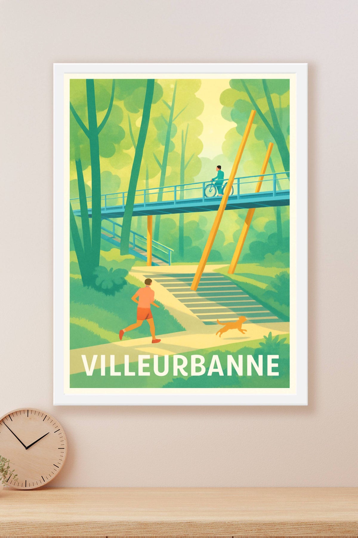 Affiche Villeurbanne — L'art de la promenade urbaine · poster d'art de Villeurbanne