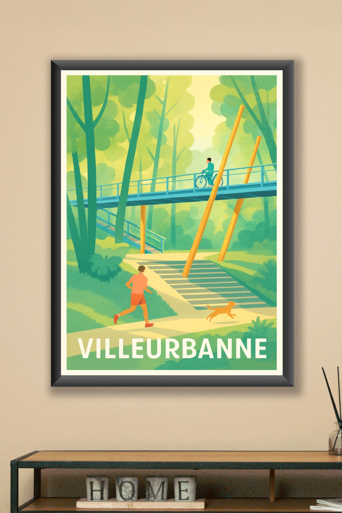 Affiche Villeurbanne — L'art de la promenade urbaine · poster d'art de Villeurbanne