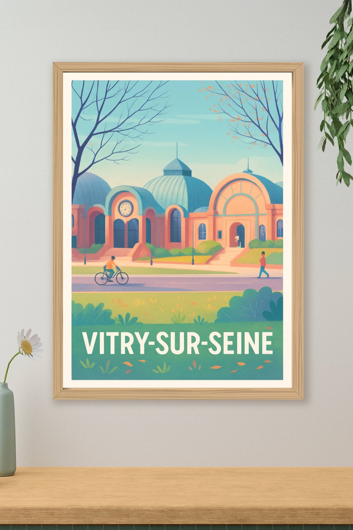 Affiche Vitry-sur-Seine — Charme architectural et douceur de vivre · poster d'art de Vitry-sur-Seine