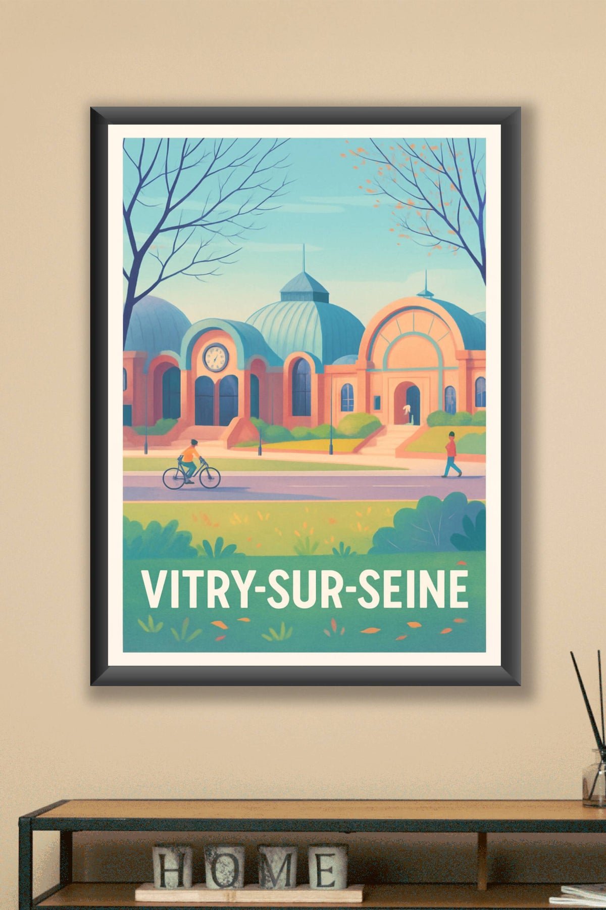 Affiche Vitry-sur-Seine — Charme architectural et douceur de vivre · poster d'art de Vitry-sur-Seine