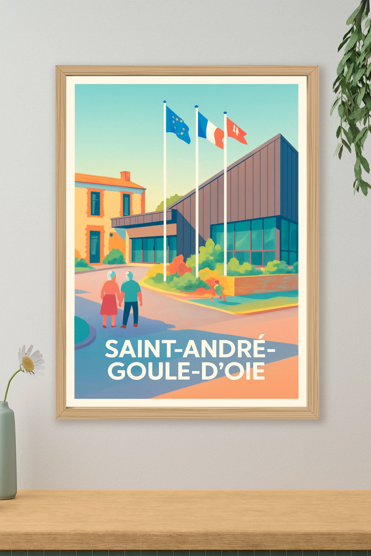 Affiche Saint-André-Goule-d'Oie — Une scène paisible et moderne · poster d'art de Saint-André-Goule-d'Oie