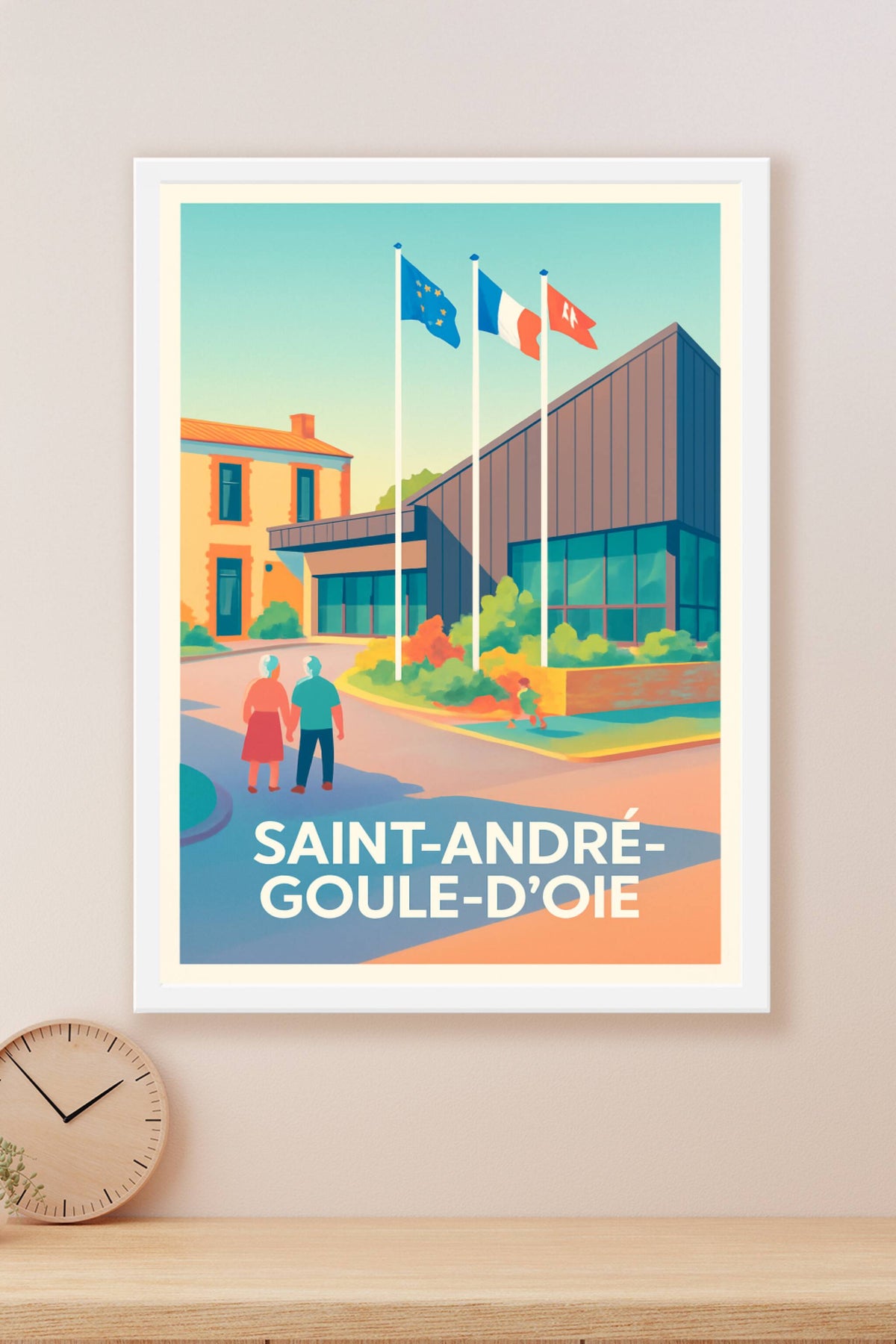 Affiche Saint-André-Goule-d'Oie — Une scène paisible et moderne · poster d'art de Saint-André-Goule-d'Oie