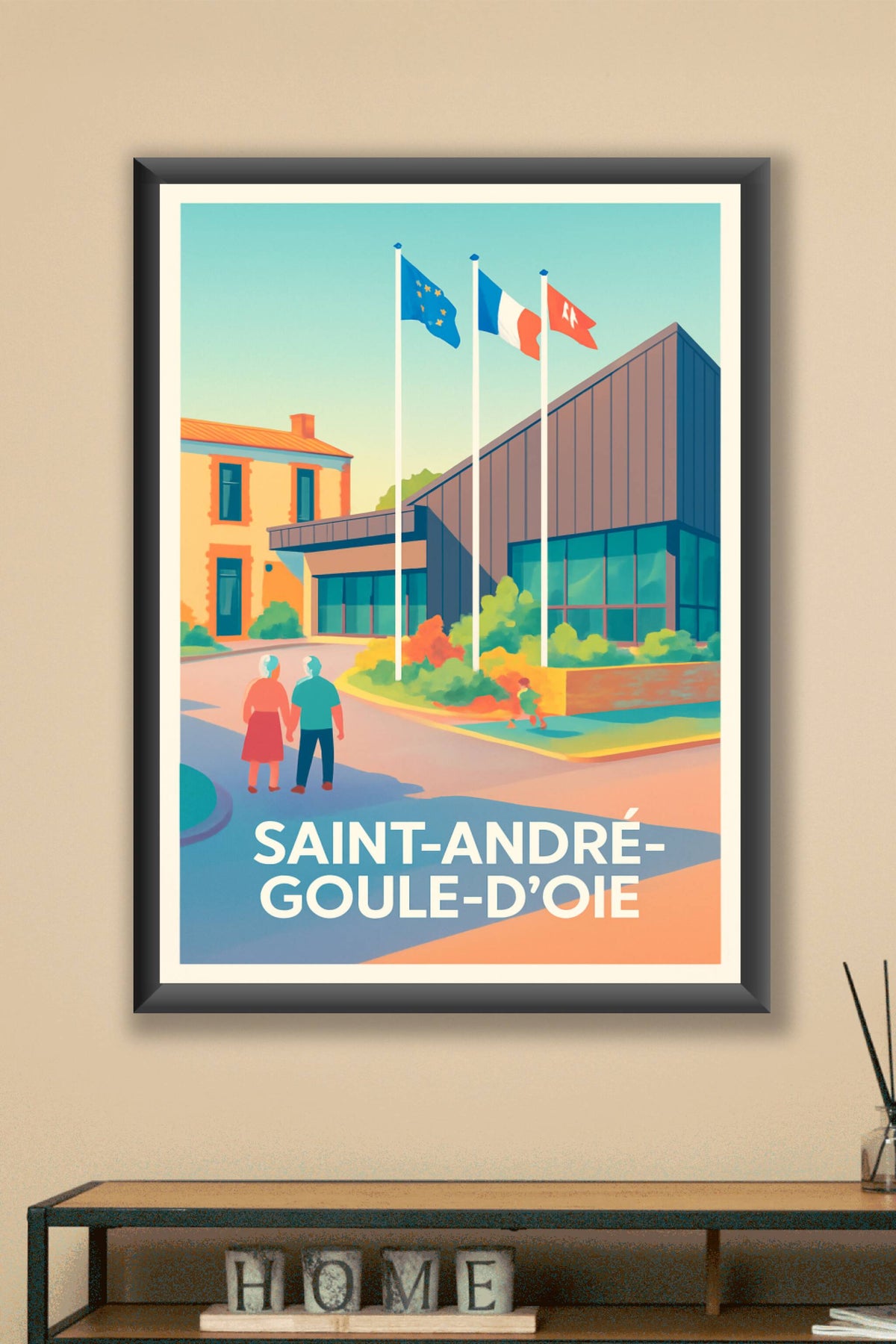 Affiche Saint-André-Goule-d'Oie — Une scène paisible et moderne · poster d'art de Saint-André-Goule-d'Oie