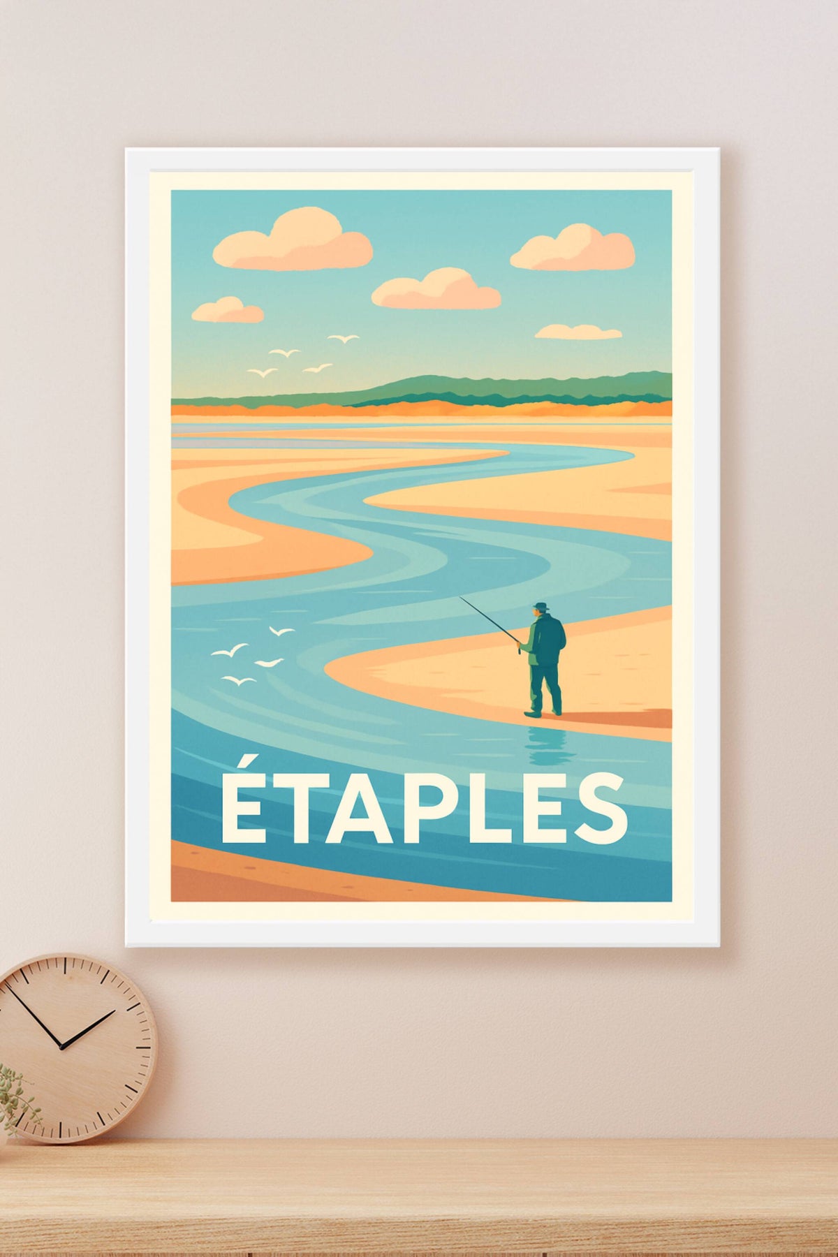 Affiche Étaples — Sérénité au bord de l'eau · poster d'art de Étaples