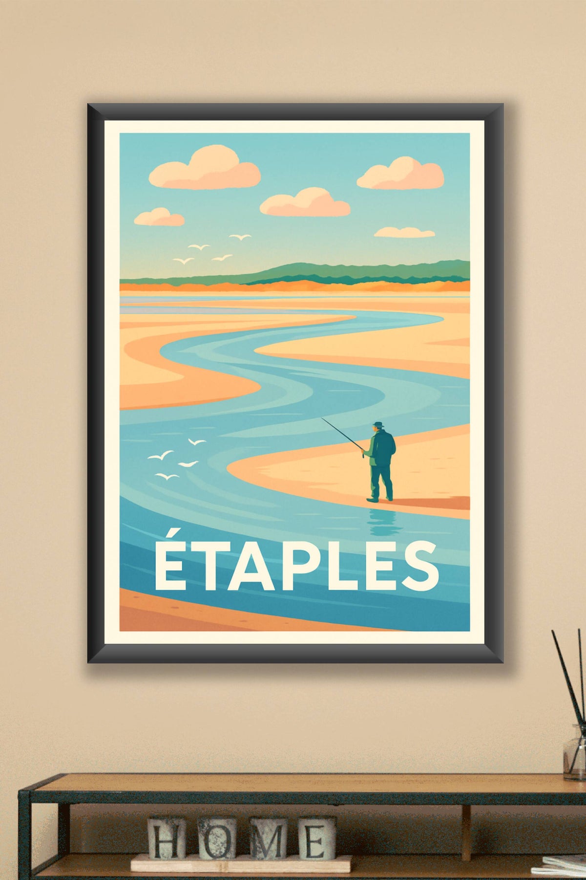 Affiche Étaples — Sérénité au bord de l'eau · poster d'art de Étaples