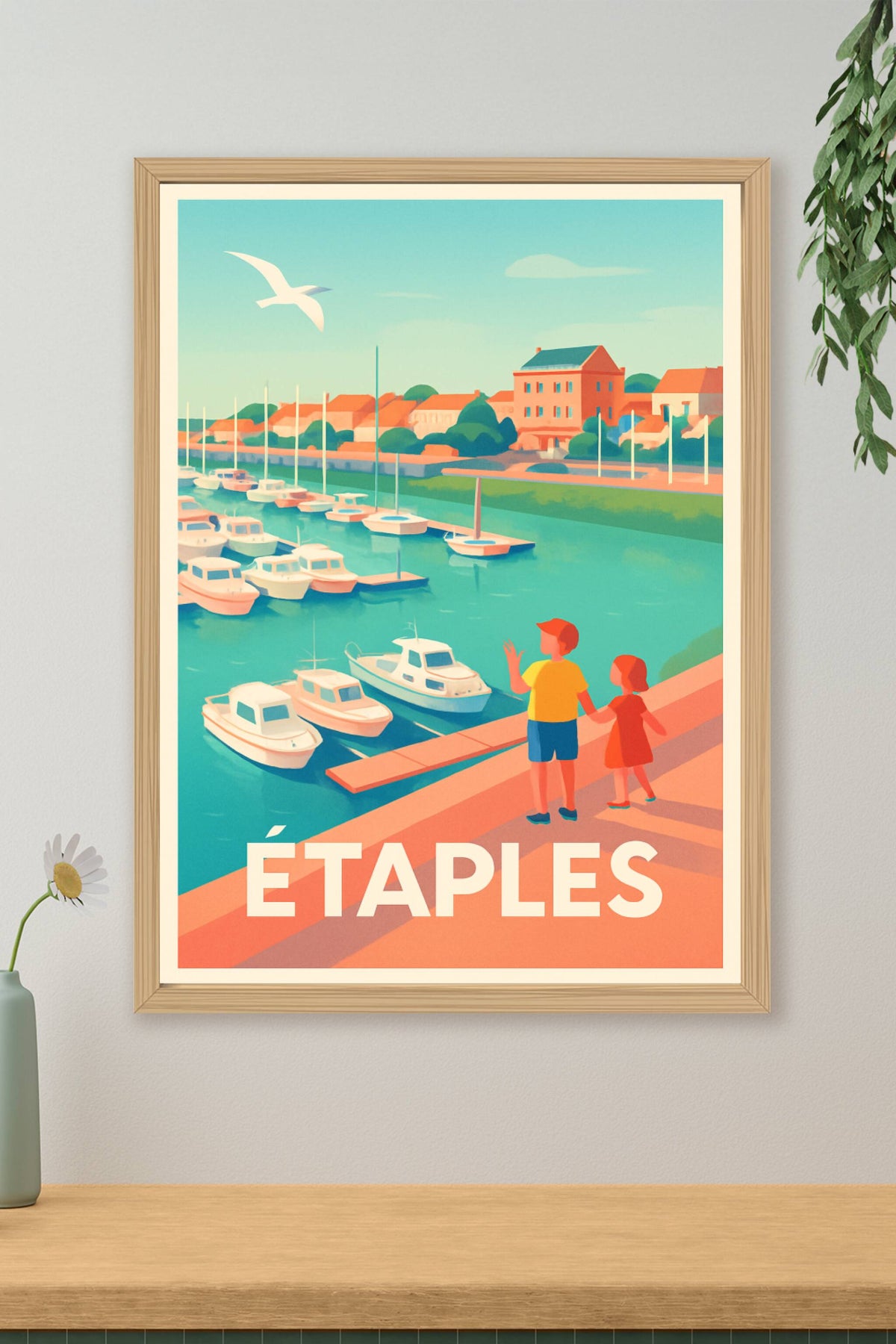Affiche Étapes — Charme et sérénité au bord du port · poster d'art de Étapes