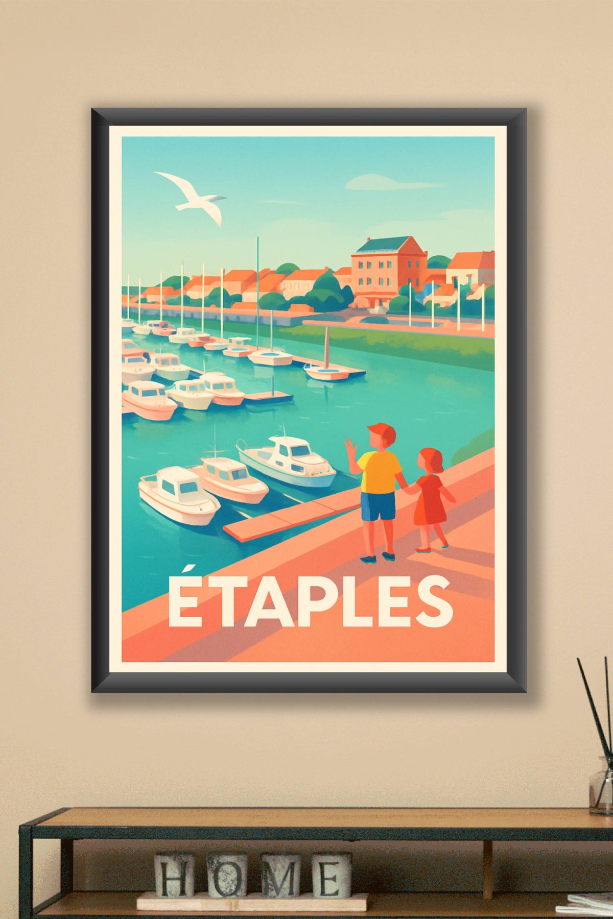 Affiche Étapes — Charme et sérénité au bord du port · poster d'art de Étapes