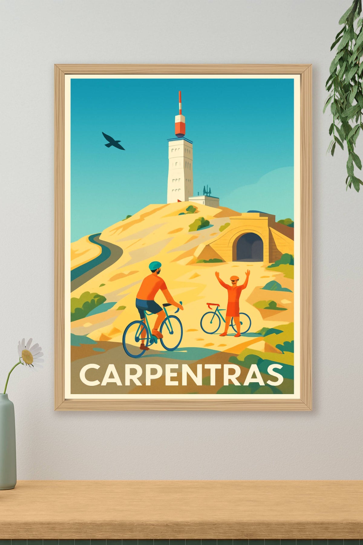 Affiche Carpentras — L'escapade cycliste au Mont Ventoux · poster d'art de Carpentras