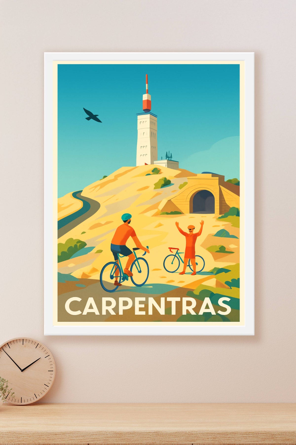 Affiche Carpentras — L'escapade cycliste au Mont Ventoux · poster d'art de Carpentras