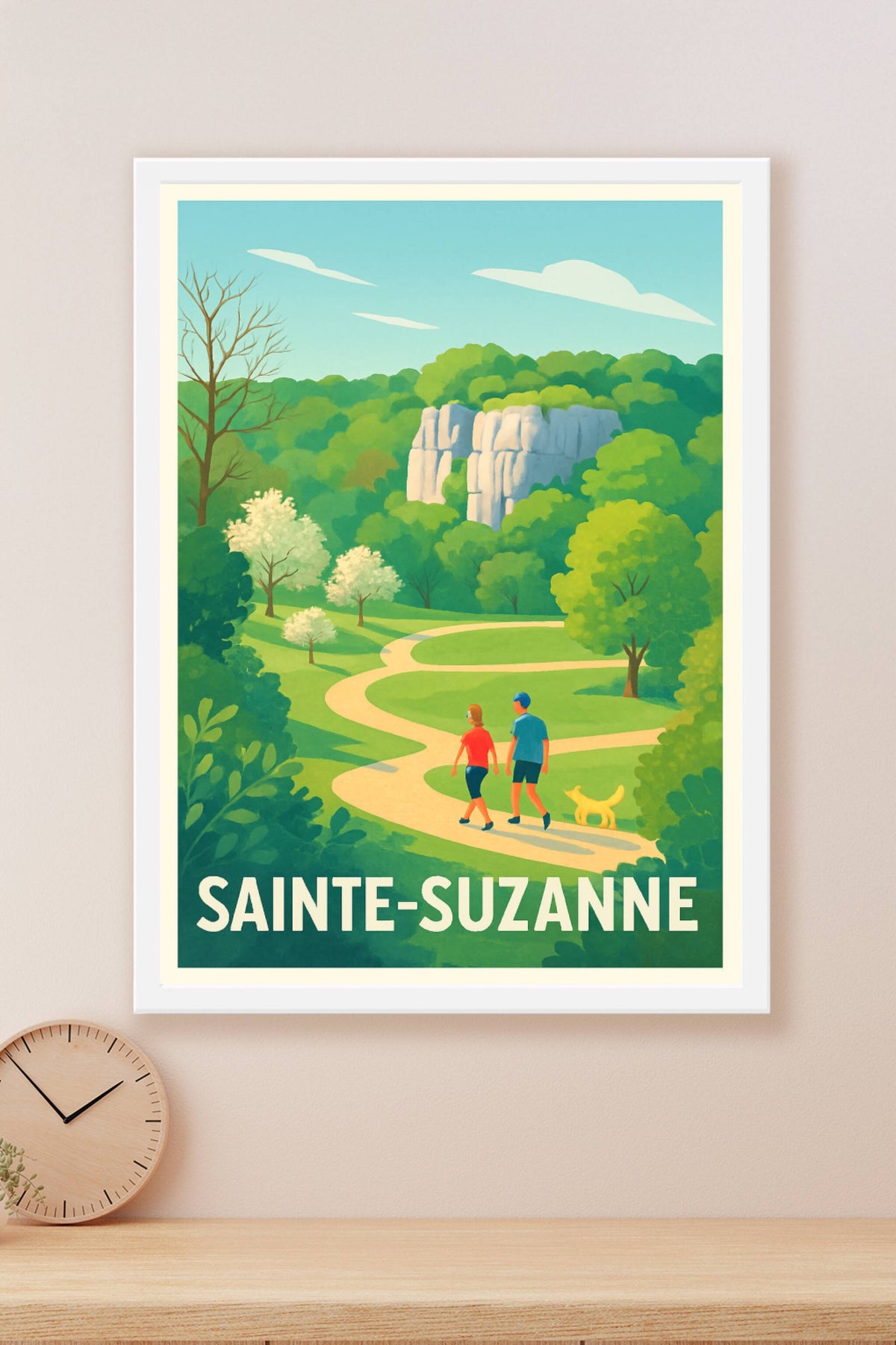 Affiche Sainte-Suzanne — Promenade au cœur de la nature · poster d'art de Sainte-Suzanne