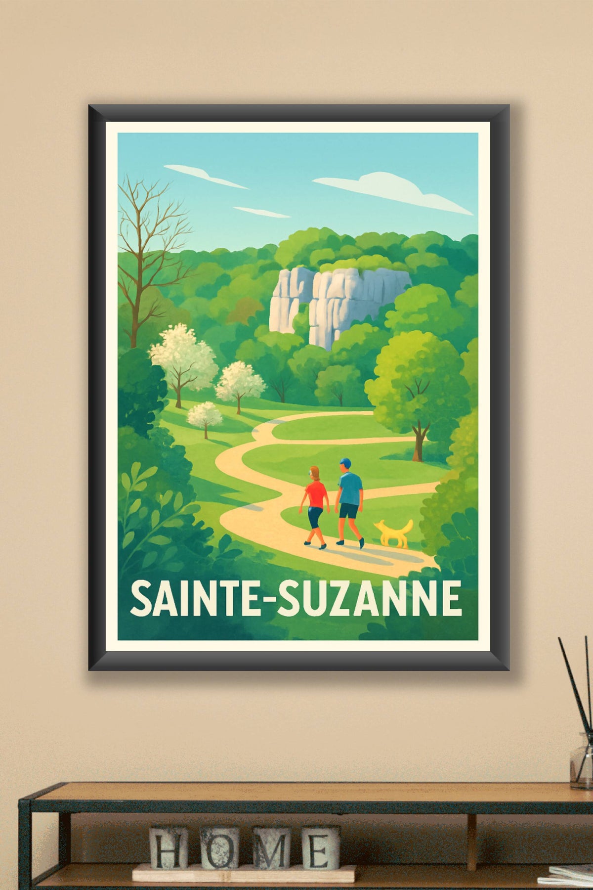 Affiche Sainte-Suzanne — Promenade au cœur de la nature · poster d'art de Sainte-Suzanne