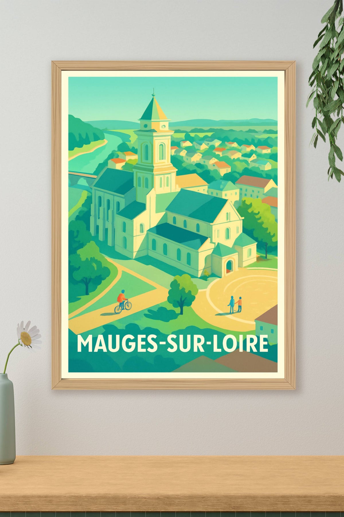 Affiche Mauges-sur-Loire — Charme paisible et architecture emblématique · poster d'art de Mauges-sur-Loire