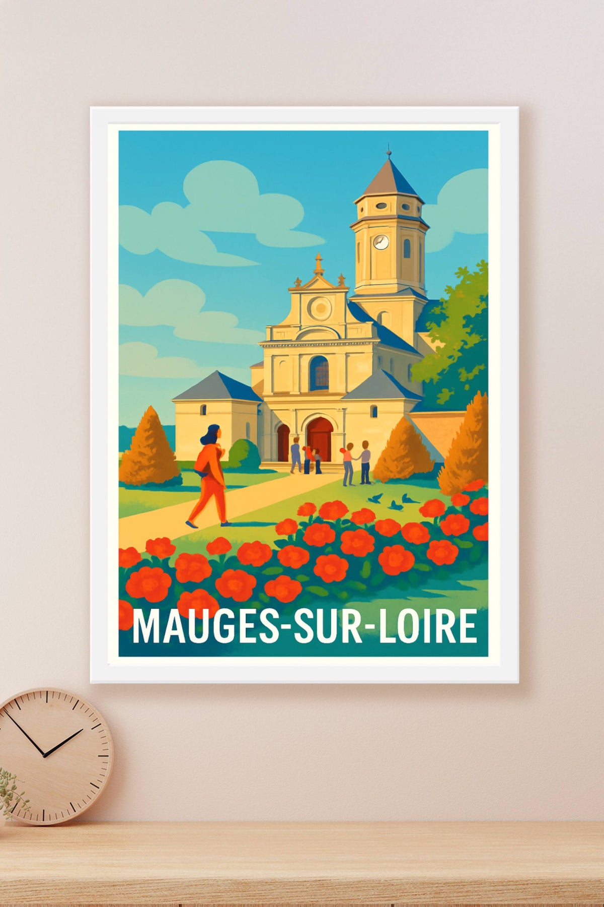 Affiche Mauges-sur-Loire — Charme historique au cœur des fleurs · poster d'art de Mauges-sur-Loire
