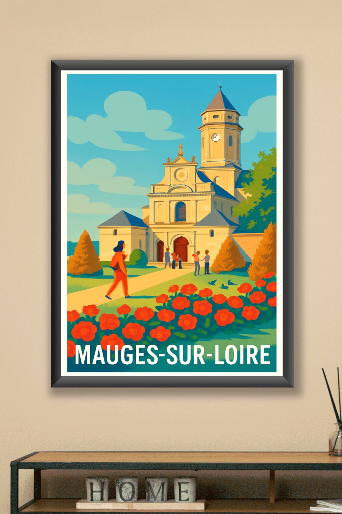 Affiche Mauges-sur-Loire — Charme historique au cœur des fleurs · poster d'art de Mauges-sur-Loire