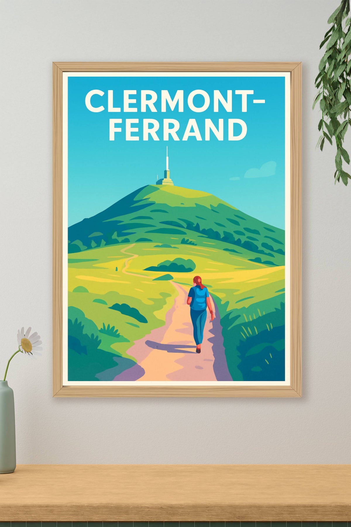 Affiche Clermont-Ferrand — Escapade au sommet du Puy de Dôme · poster d'art de Clermont-Ferrand