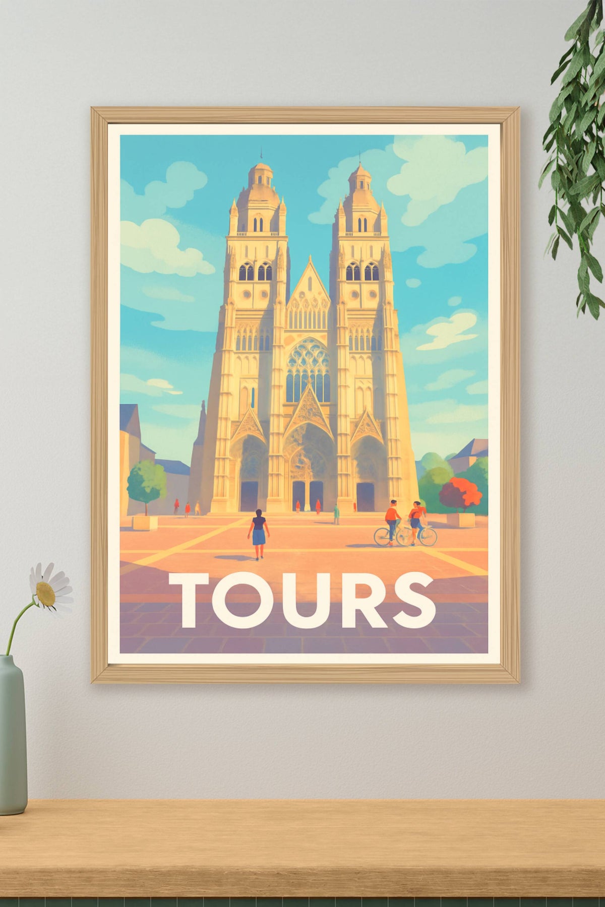 Affiche Tours — L'élégance gothique au cœur de la ville · poster d'art de Tours