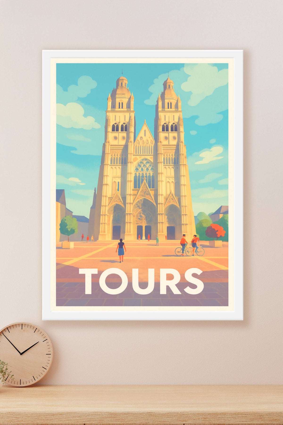 Affiche Tours — L'élégance gothique au cœur de la ville · poster d'art de Tours