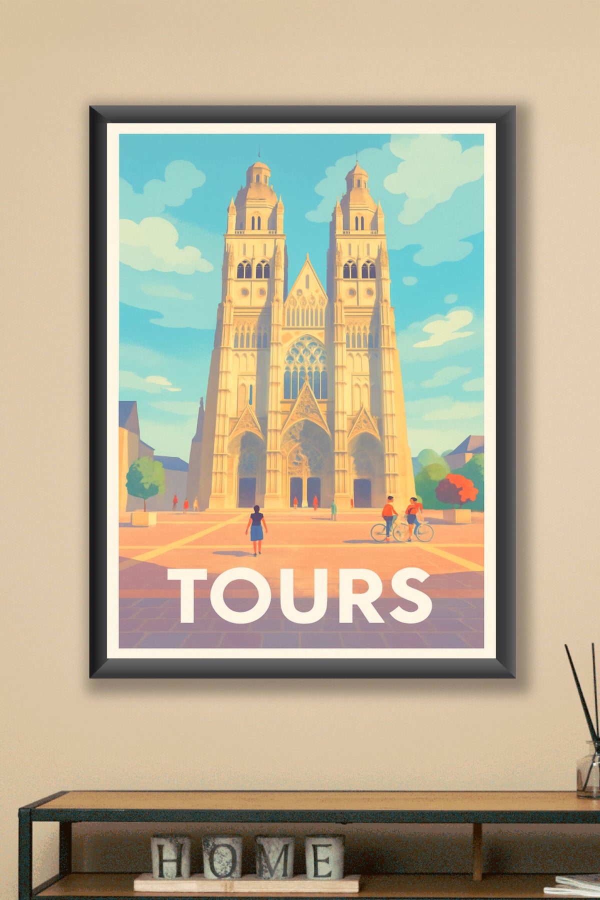 Affiche Tours — L'élégance gothique au cœur de la ville · poster d'art de Tours