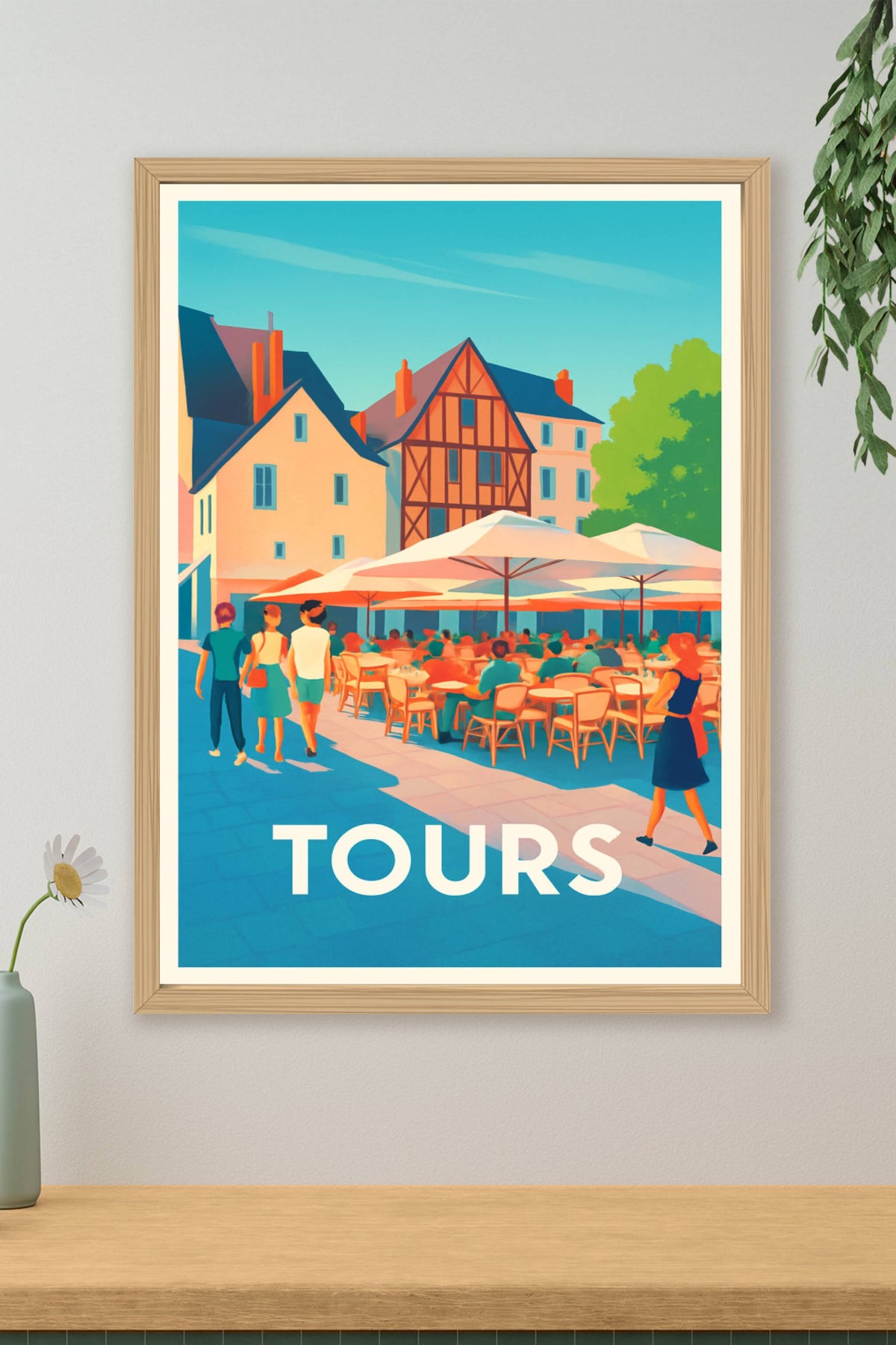 Affiche Tours — L'art de vivre en terrasse · poster d'art de Tours