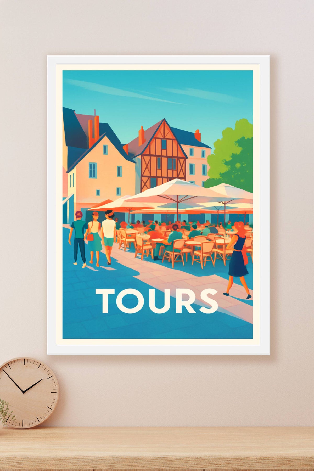 Affiche Tours — L'art de vivre en terrasse · poster d'art de Tours