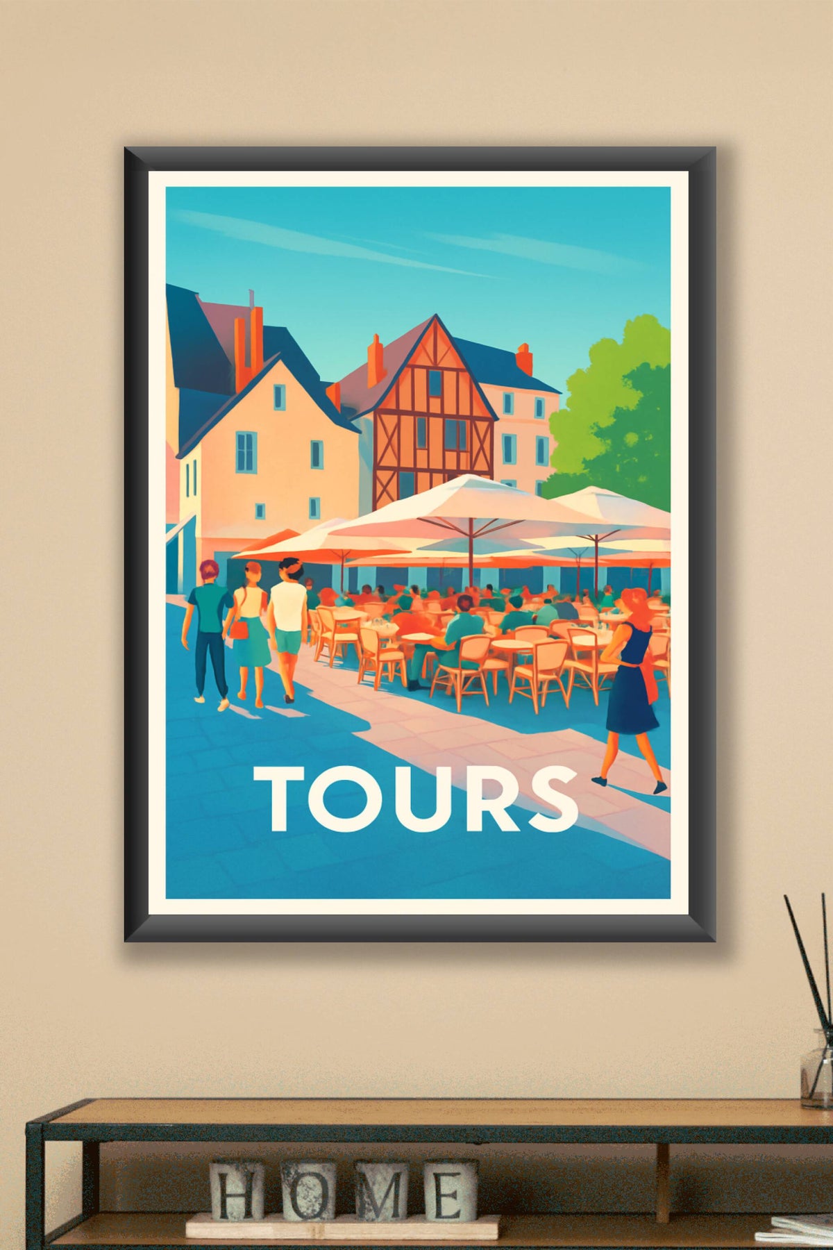 Affiche Tours — L'art de vivre en terrasse · poster d'art de Tours