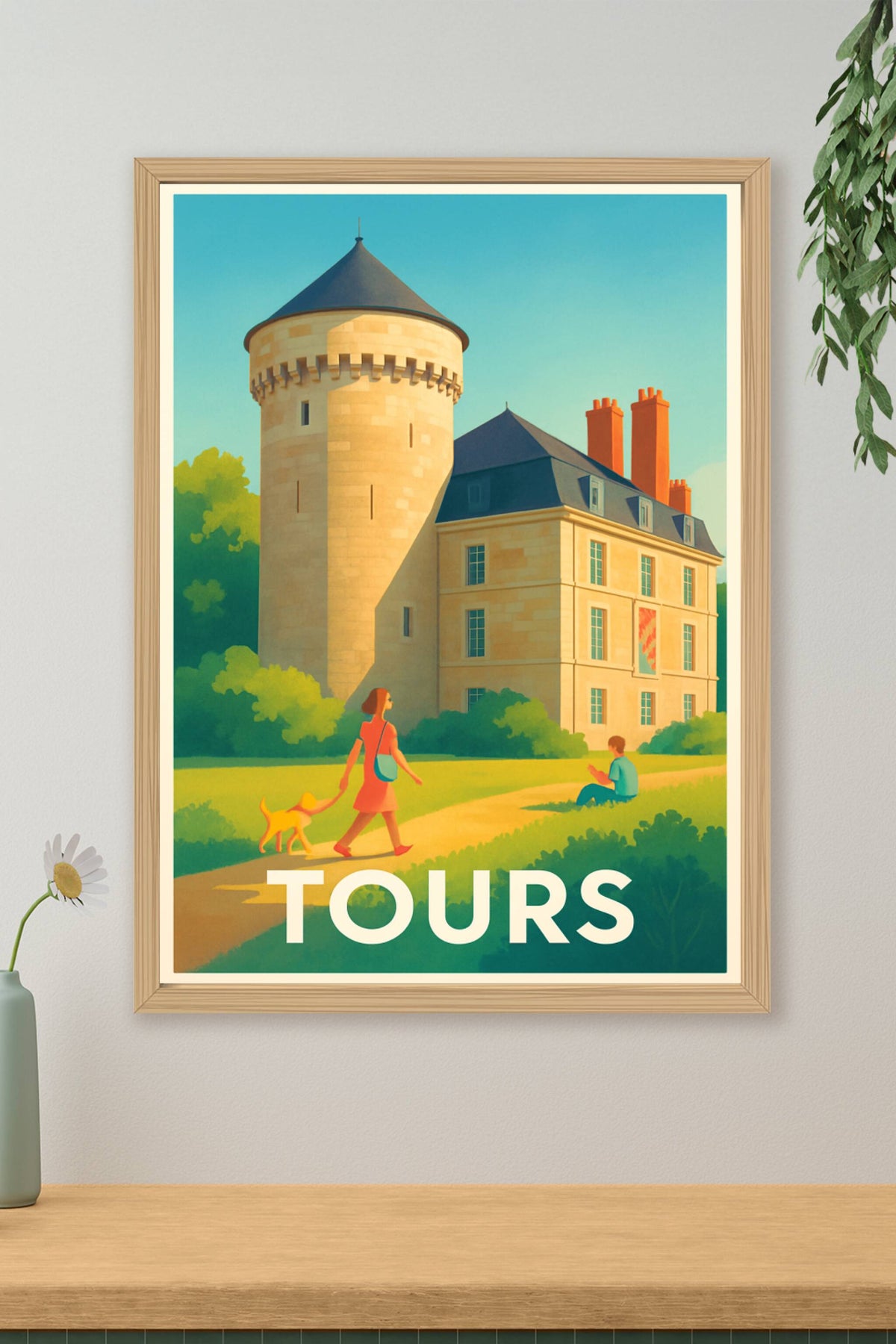 Affiche Tours — Balade en douceur au cœur de l'histoire · poster d'art de Tours